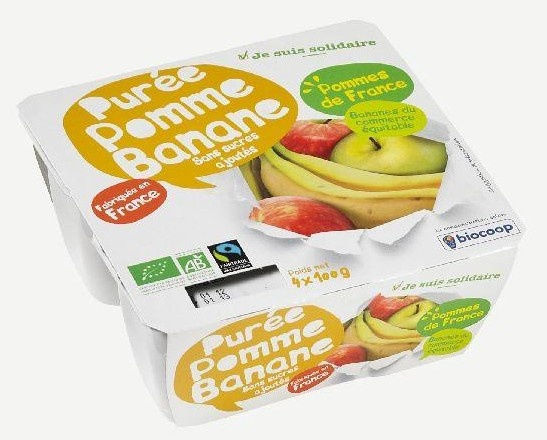 Purée de pomme banane 4x100g Purée de pomme banane 4x100g